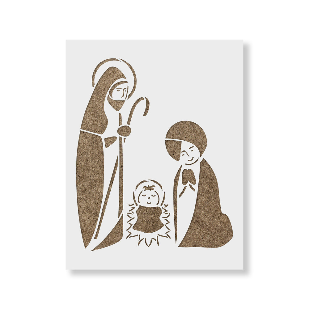 Retro Nativity Stencil - Durable & Reusable Mylar Stencils