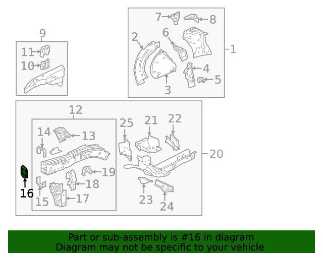 Genuine GM Driver Side Frame Rail End 84461489
