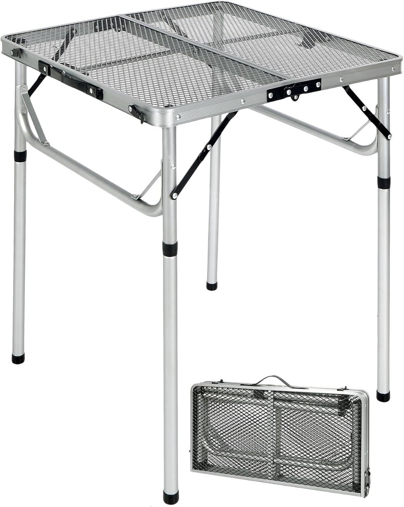 REDCP 24" Square Folding Grill Table for Outside, Lightweight Portable