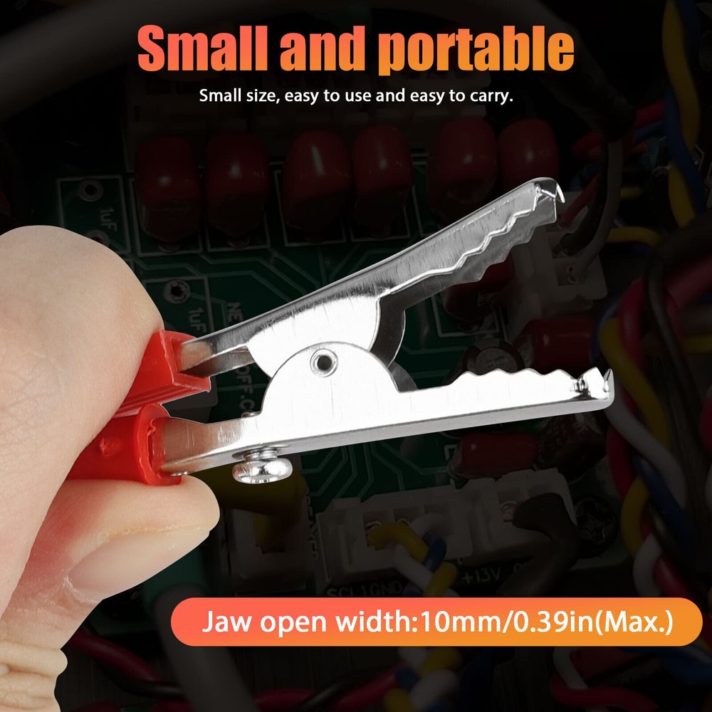 50Pcs Mutilfunction Electrical Test Clamps Metal Alligator Clips Plastic Handle