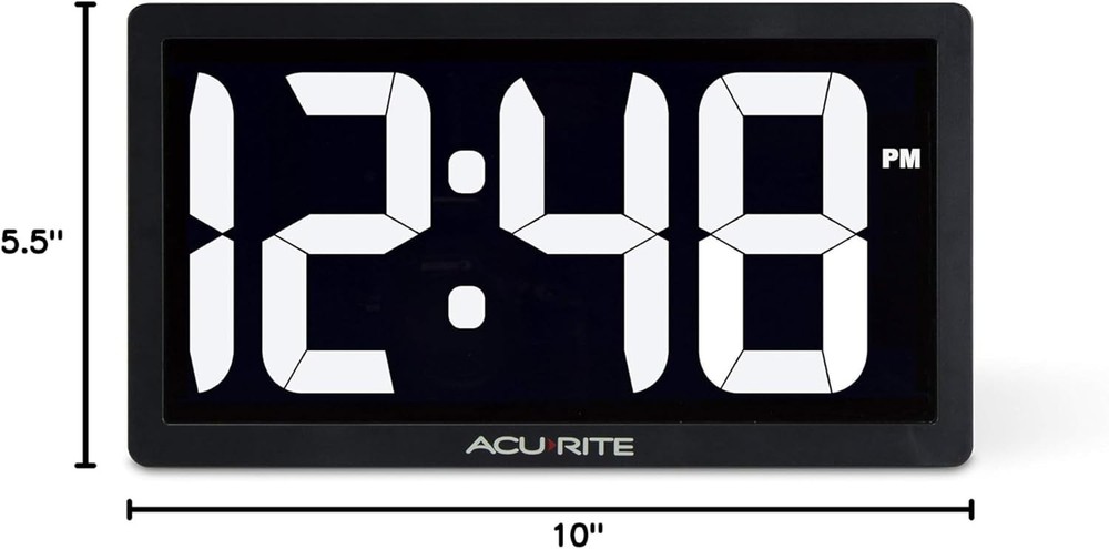 Oversized 10-Inch Digital Clock with Light-Up Display and Adjustable Brightness