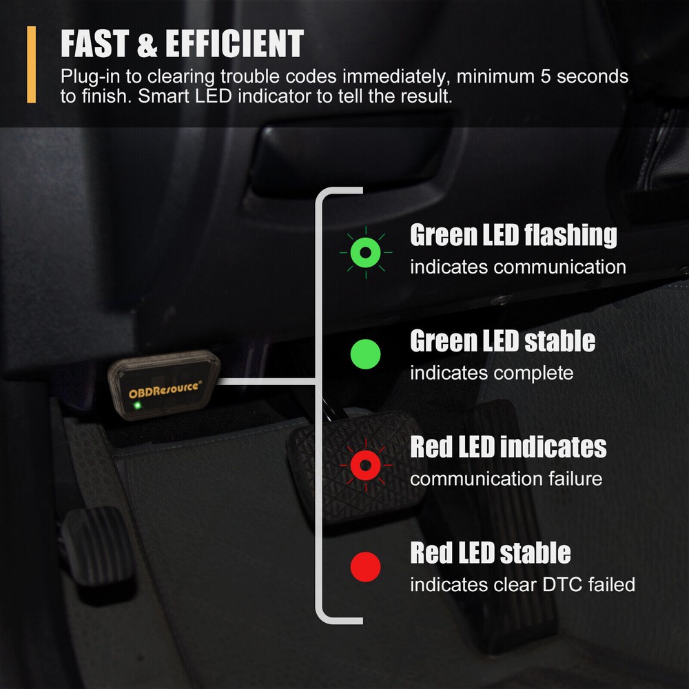 Car OBD2 Automatic DTC Cleaner Erase Code Tool Engine Check Light For Ford GM