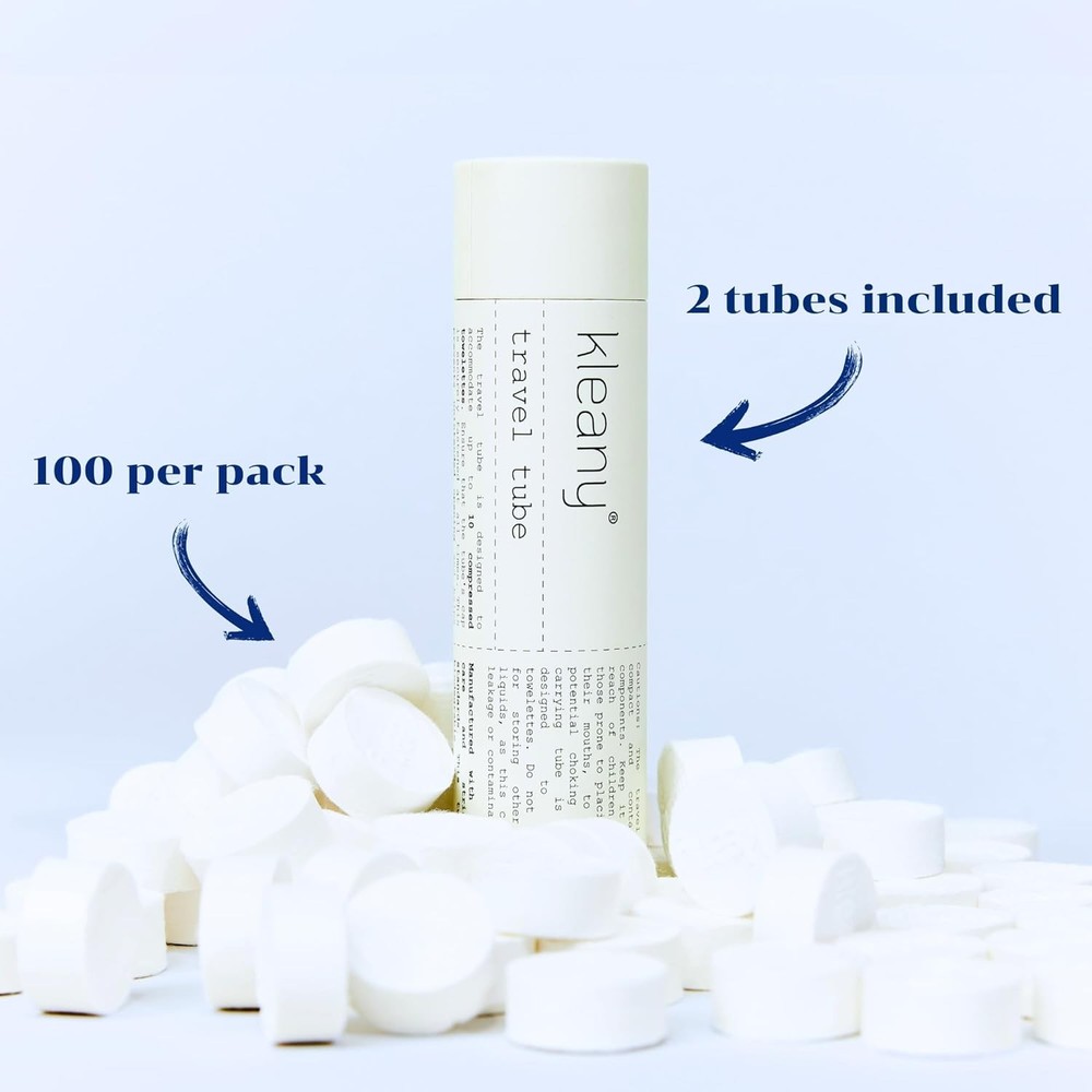 100 Compressed Towels Tablets - Biodegradable & Hypoallergenic - Face Towel - Tr