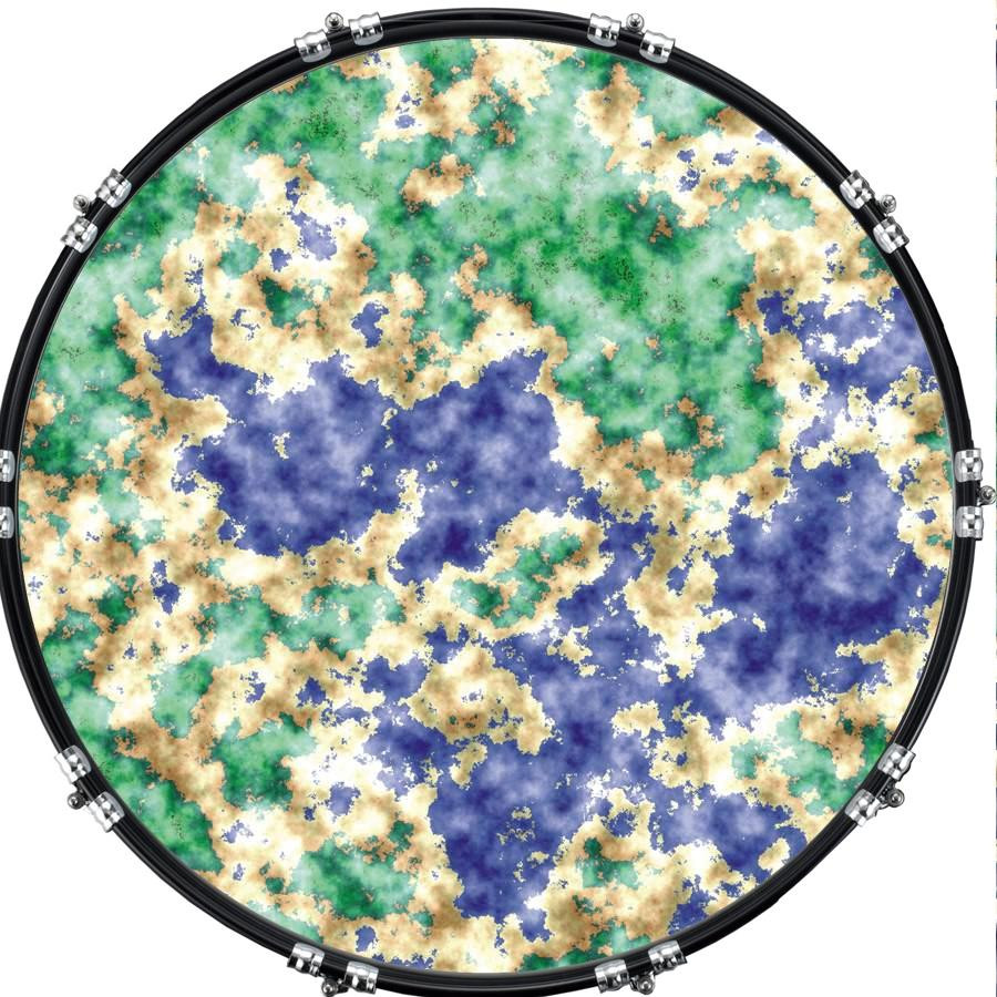 20" Custom Bass Kick Drum Front Head Graphical Graphic Map Effect