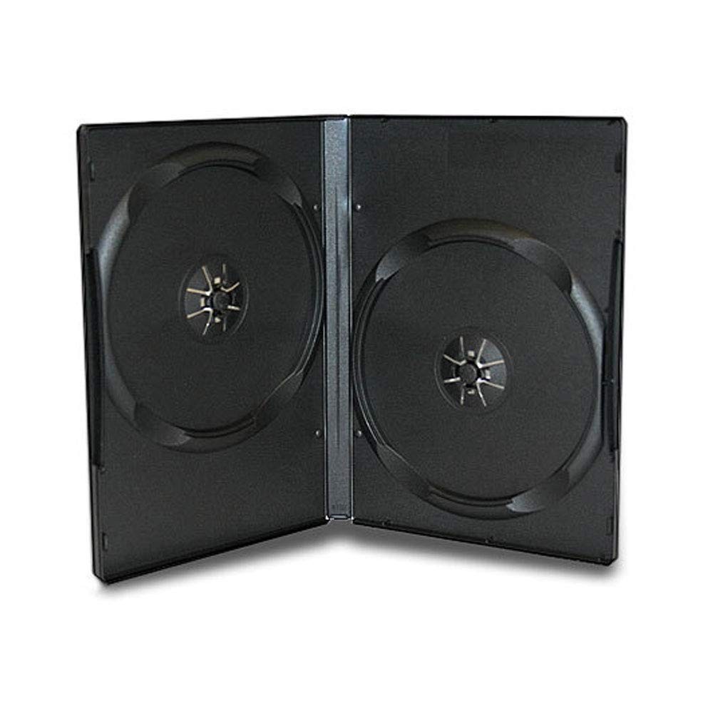 50 Pack Standard Black Double DVD Cases 14MM