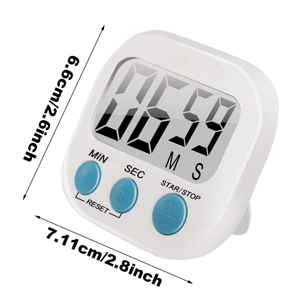 Small Digital Timer: Lekdue Kitchen Timer – Count Up & Down with Back & On/Off