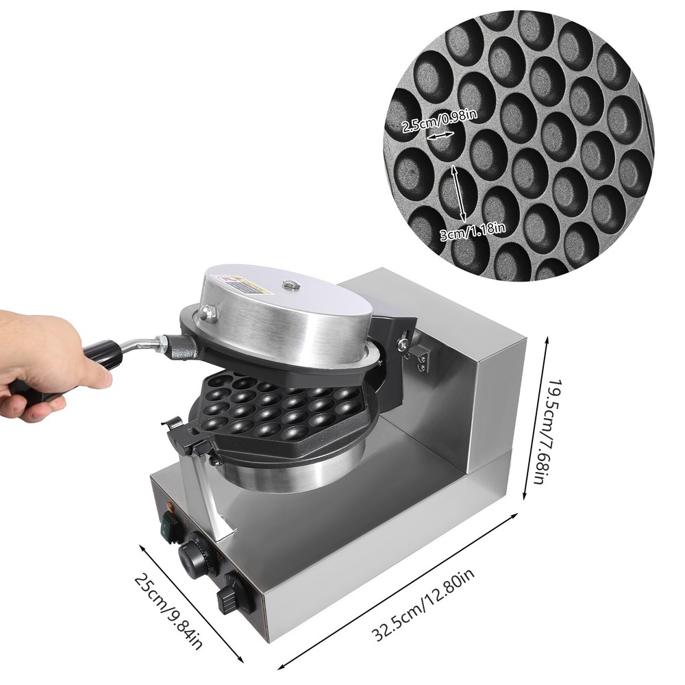 110V Electric Waffle Making Machine Hexagonal Egg Bubble Waffle Maker 1300W