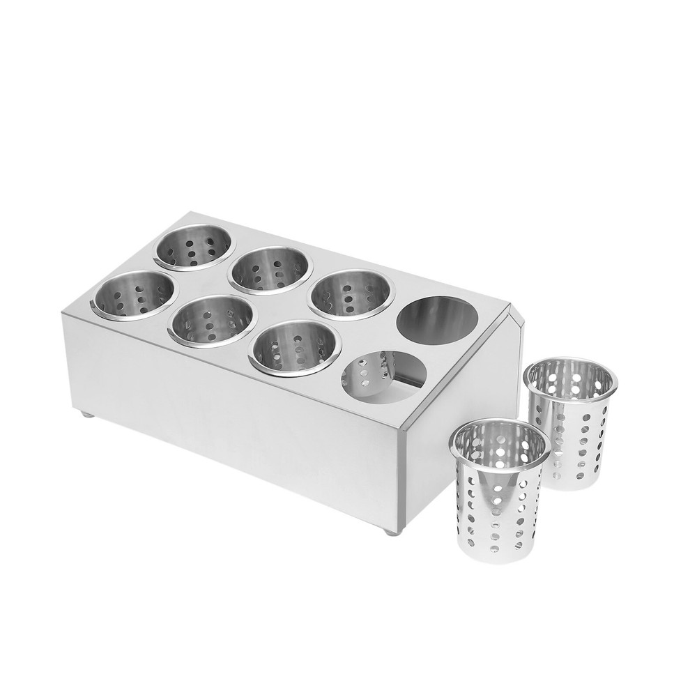 8 Compartment Stainless Steel Flatware Holder for Efficient Storage