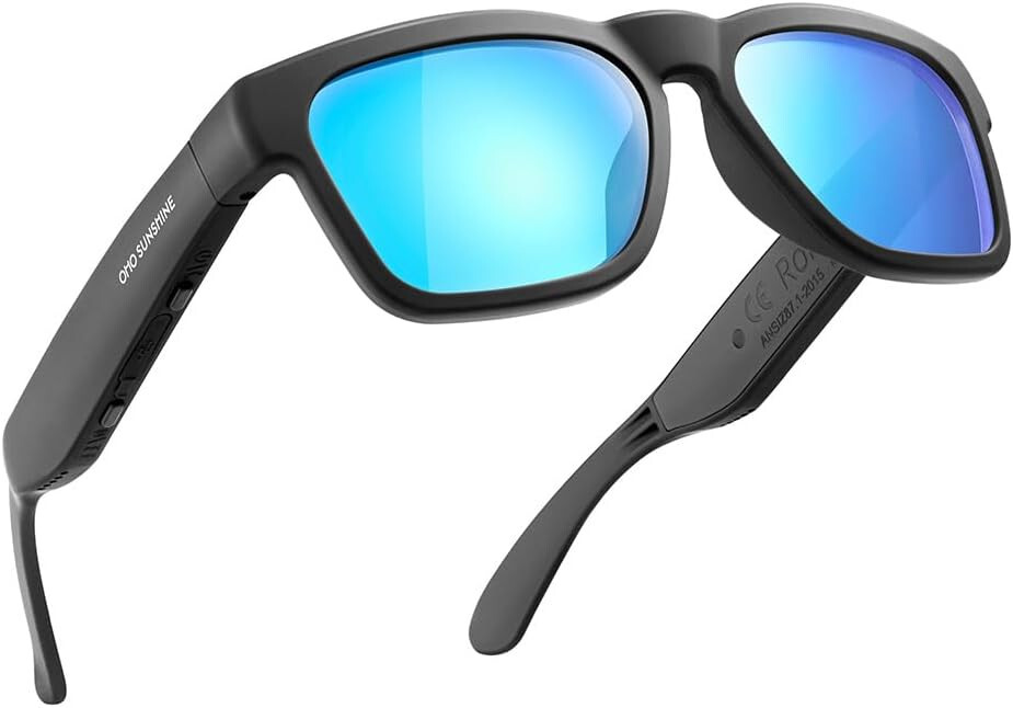 🔥OhO Bluetooth Sunglasses Voice Control Open Ear Style Smart Glasses - Black🔥