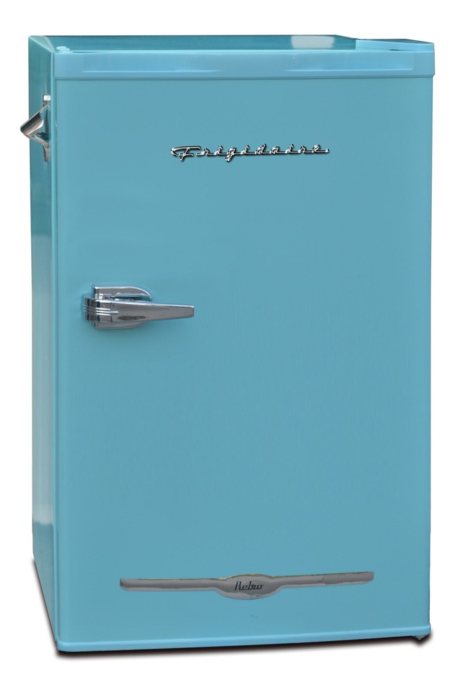 Mini Fridge Retro Compact Refrigerator with Side Bottle Opener 3.2 Cu Ft Blue