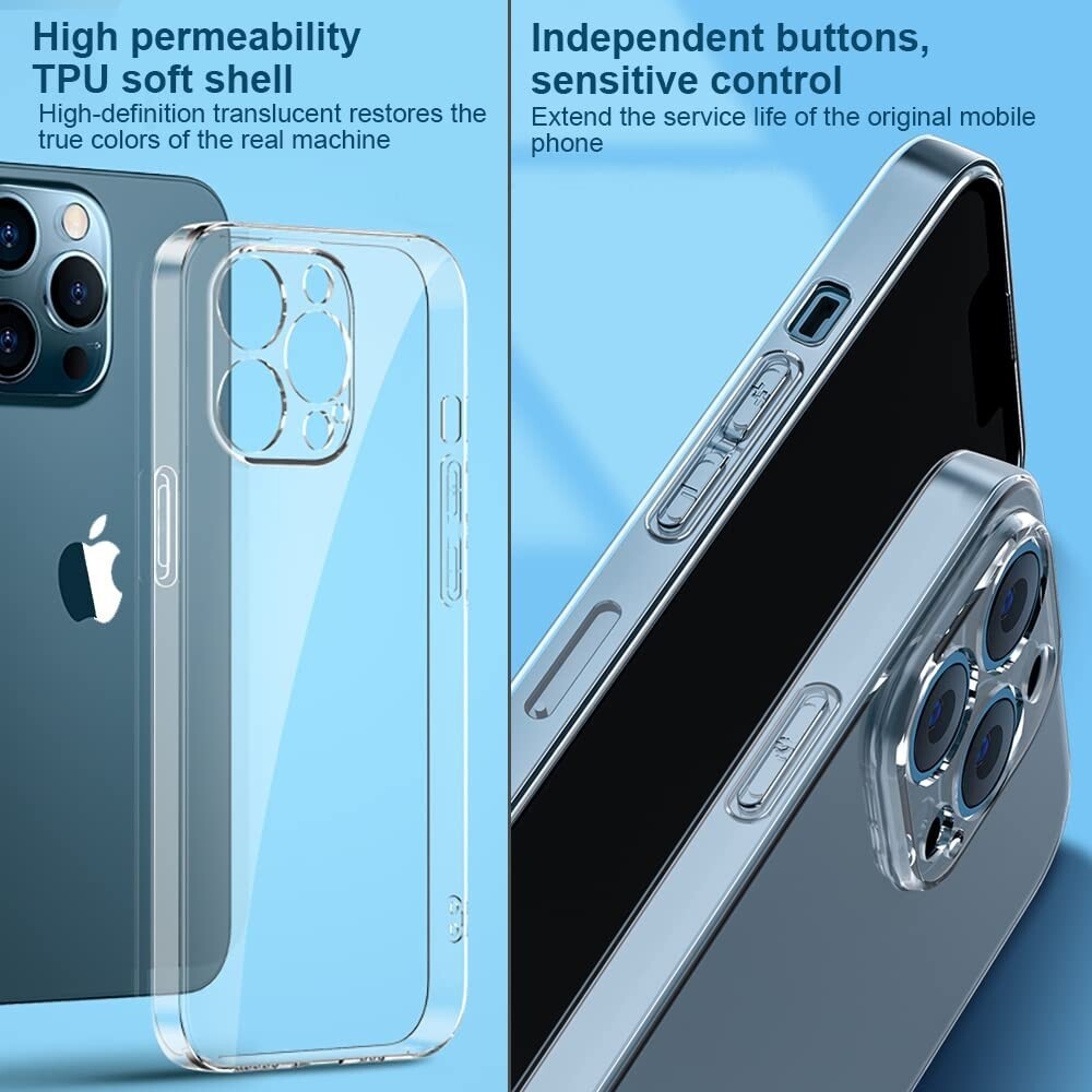 iPhone 12 13 14 Mini Pro Plus Max Case Clear Soft Shockproof Transparent Case