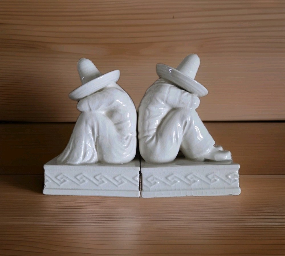 Rare Mexican Siesta Ceramic Bookends