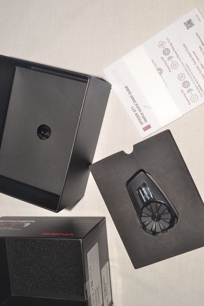 SENA Spider ST1 Motorcycle Mesh Communication System COMPLETE OPEN BOX/UNTESTED