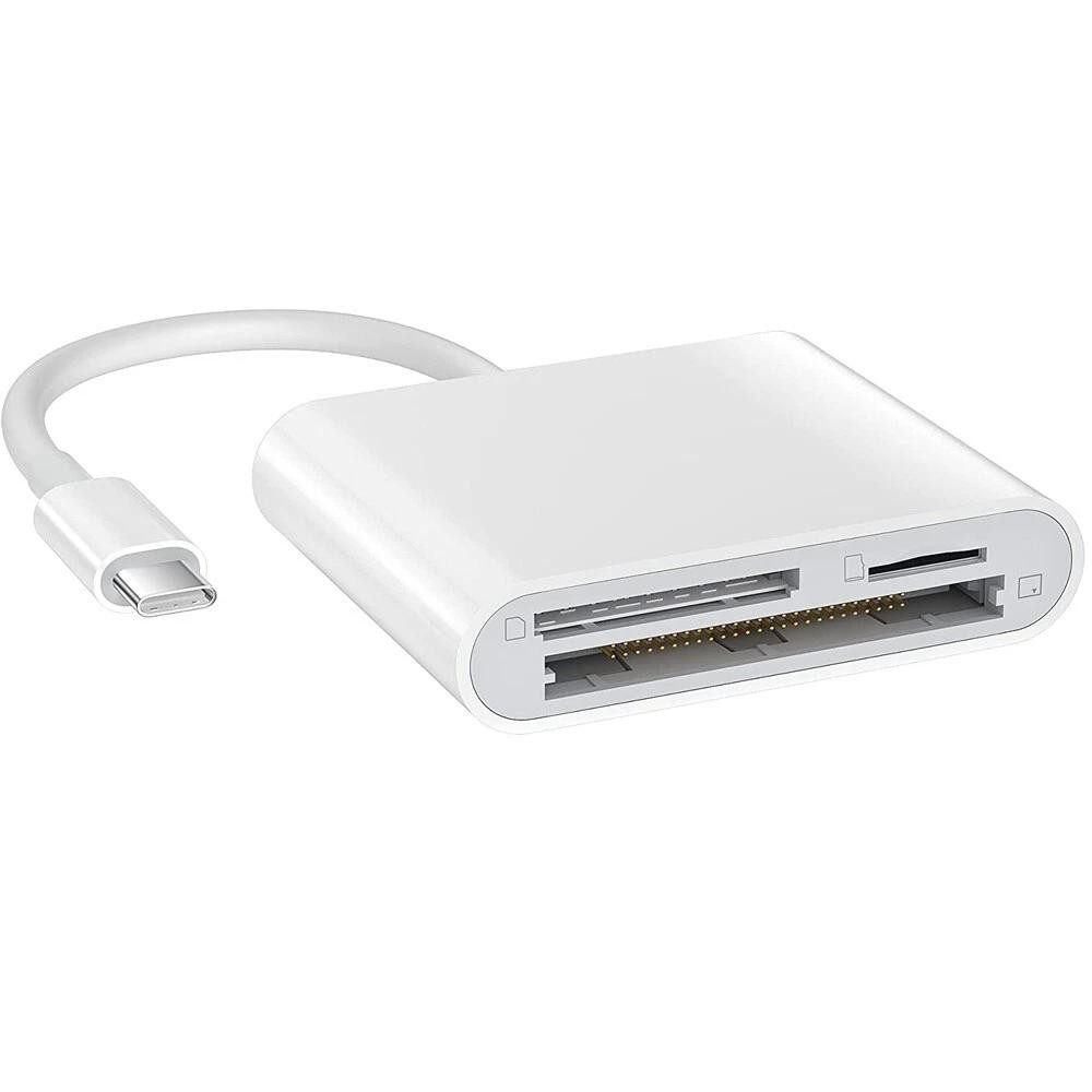 USB C Card Reader Adapter for CF SD TF Memory Cards Compatible with iPad Mac