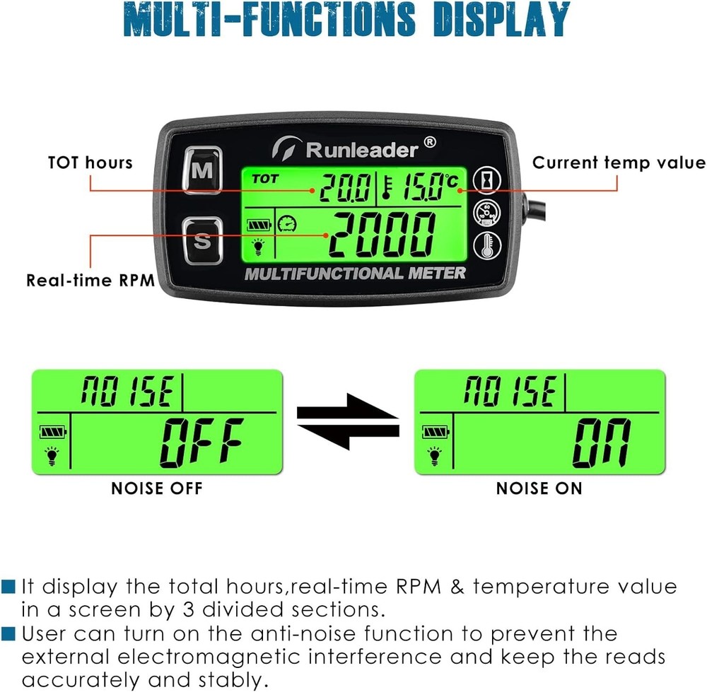Engine Performance Monitor: Digital Hour Meter & Temperature Alert System