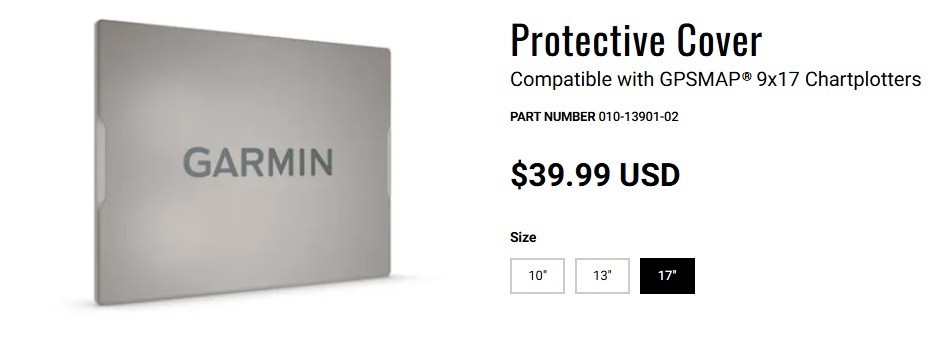Garmin Protective Cover, Compatible with GPSMAP® 9x17 Chartplotters, Trim Pieces