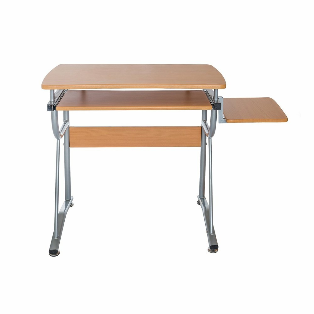 Techni Mobili Compact Computer Desk Workstation with Keyboard Panel & Side Shelf