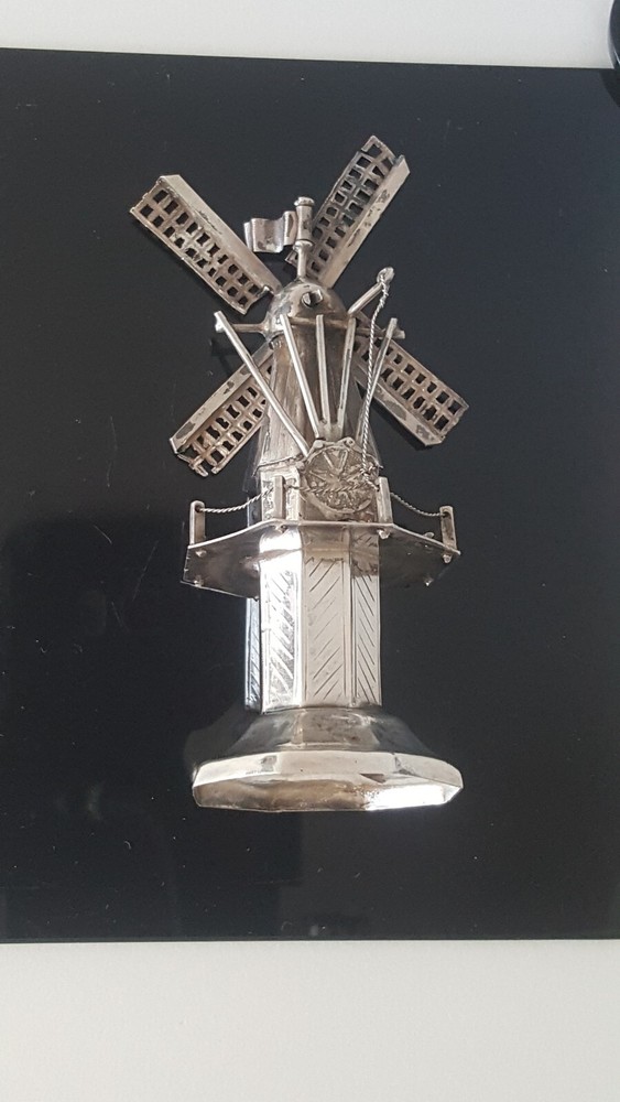 Antique Dutch silver Miniature Windmill