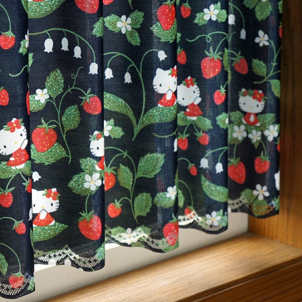 Hello Kitty polyester half cafe curtain home kitchen window decor
