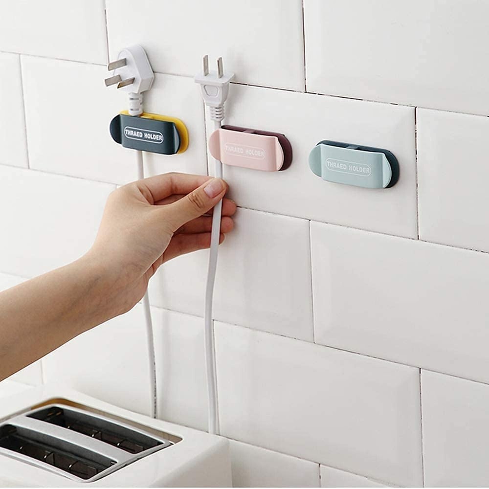 4 pieces Clamp Cable Plugs Organizer,Plug Wire Holder Hook Cable Retainer, Ca...