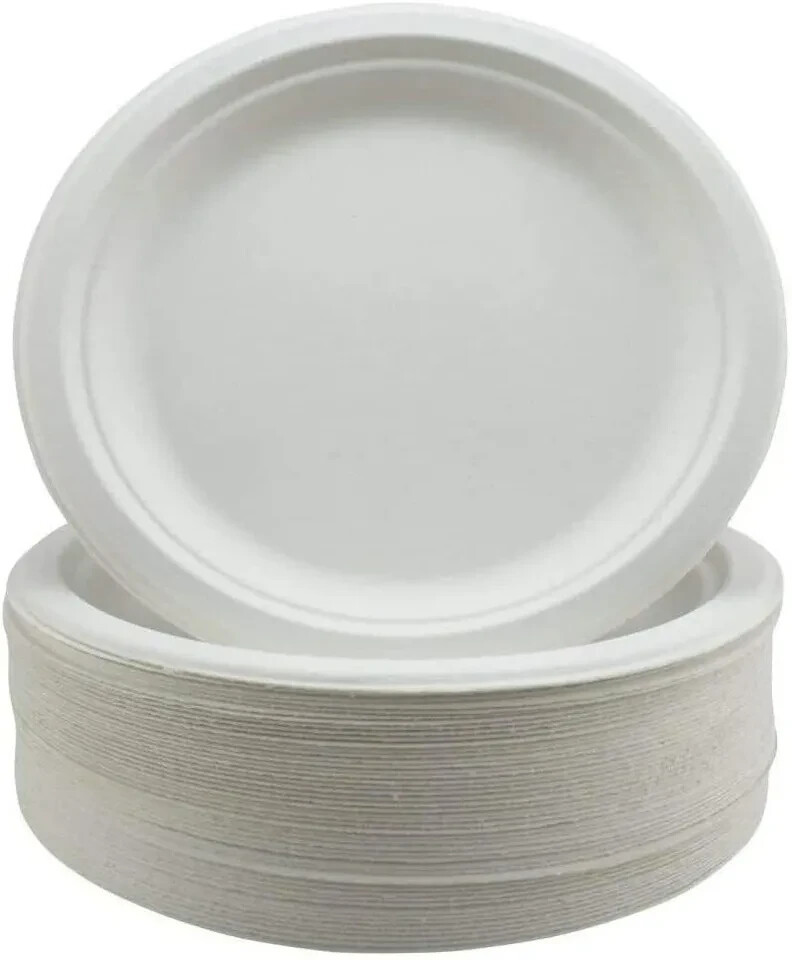 Super Rigid Strong Bagasse Paper Plates Disposable Party Plates Biodegradable