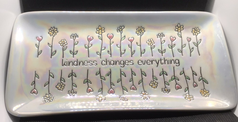 Kindness Changes Everything Spectrum Designs Brenda Floral Serving Platter 10x5
