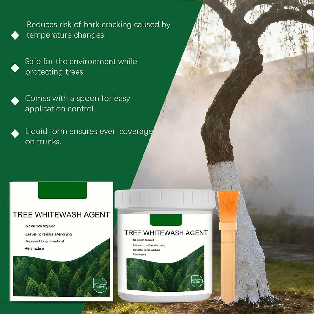 300G Long-Lasting Tree Whitewash Agent Tree Trunk Paint for Orchard Courtyard