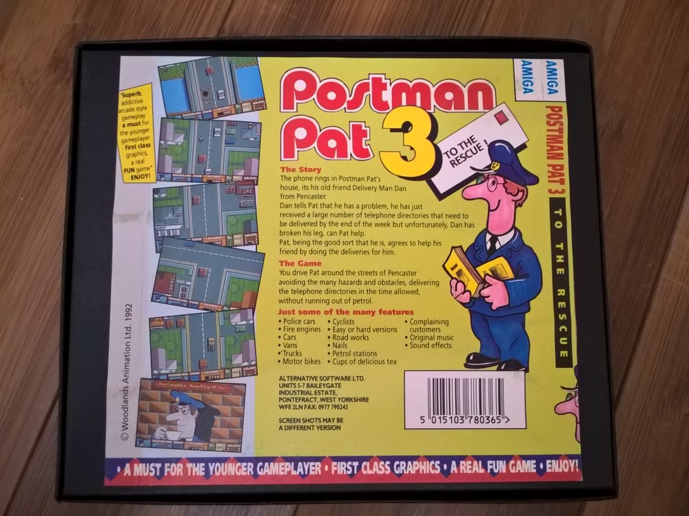 Postman Pat 3 For Commodore Amiga, NEW OPEN BOX, Alternative Software