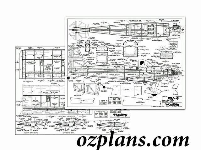 RV-4 .40 54" WS RC MODEL AIRPLANE PLANS TEMPLATES PRINTED