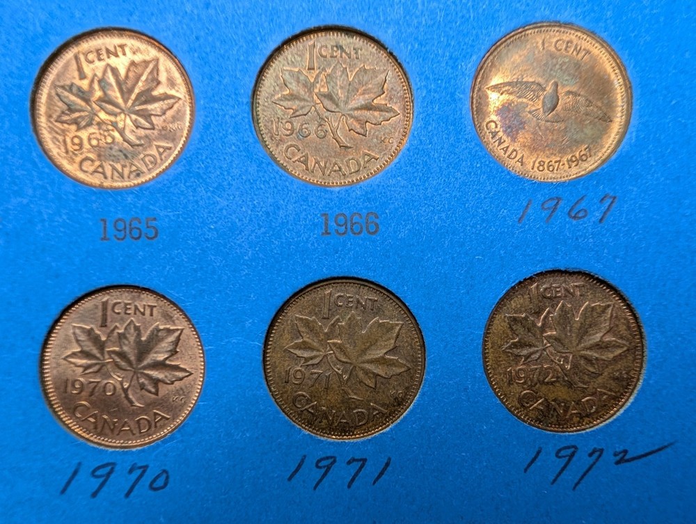 Partial Set Canada Small Cents 40 Coins Whitman Folder 260357
