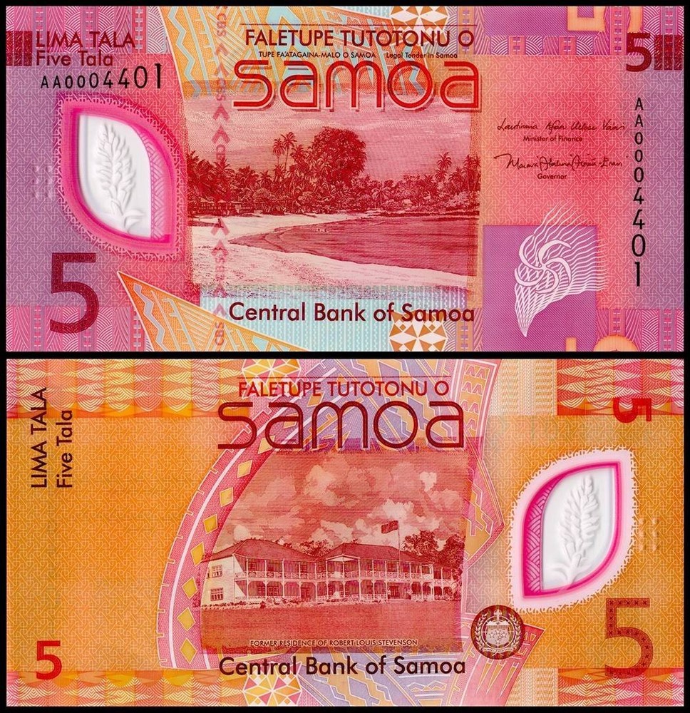 Samoa 5 Tala, 2023 ND, P-47, UNC, Polymer