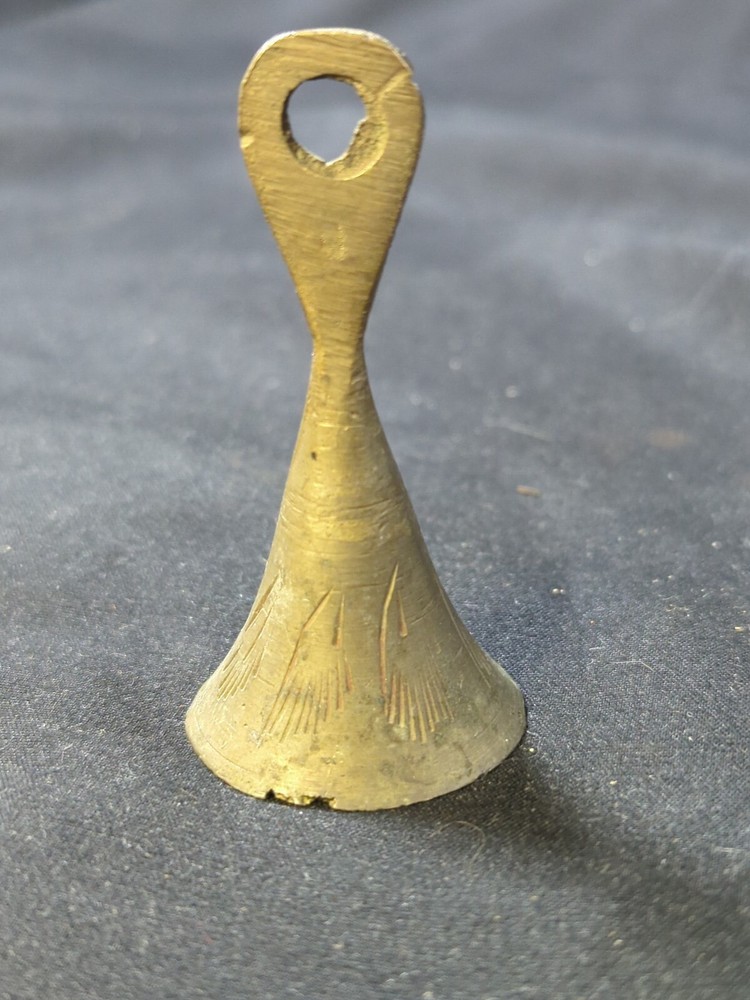 Vintage Brass gold tone mini Table Bell 2.5"