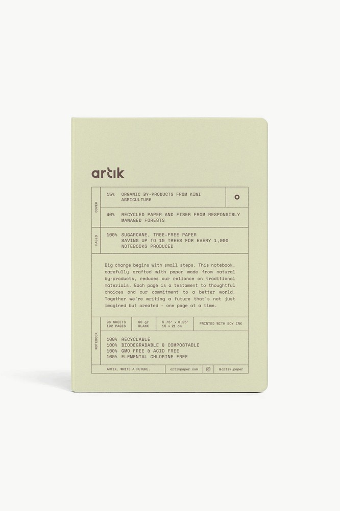 Artik A5 Notebook in Kiwi - Plain- NEW