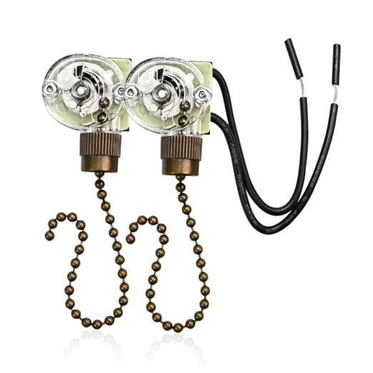 Zing Ear ZE-109 Fan Chain Pull Switch - 2PCS On-Off Speed Ceiling Fan Chain,