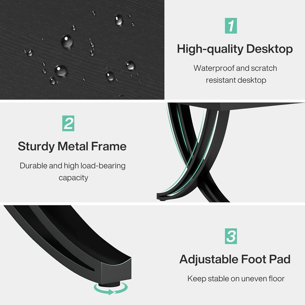 6.5FT Conference Table for 6-8 People, 78 inch Long Rectangular Seminar Table