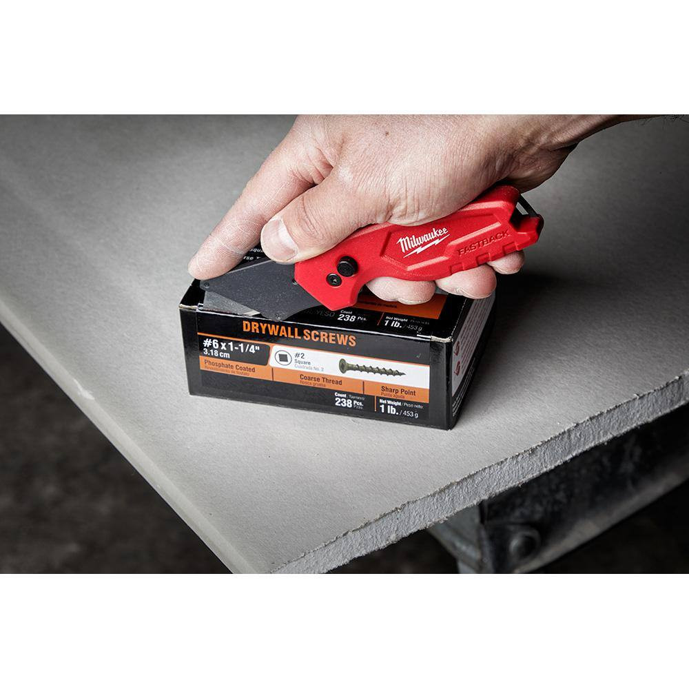 FASTBACK Compact Folding Utility Knife with General Purpose Blade (12-Pack)
