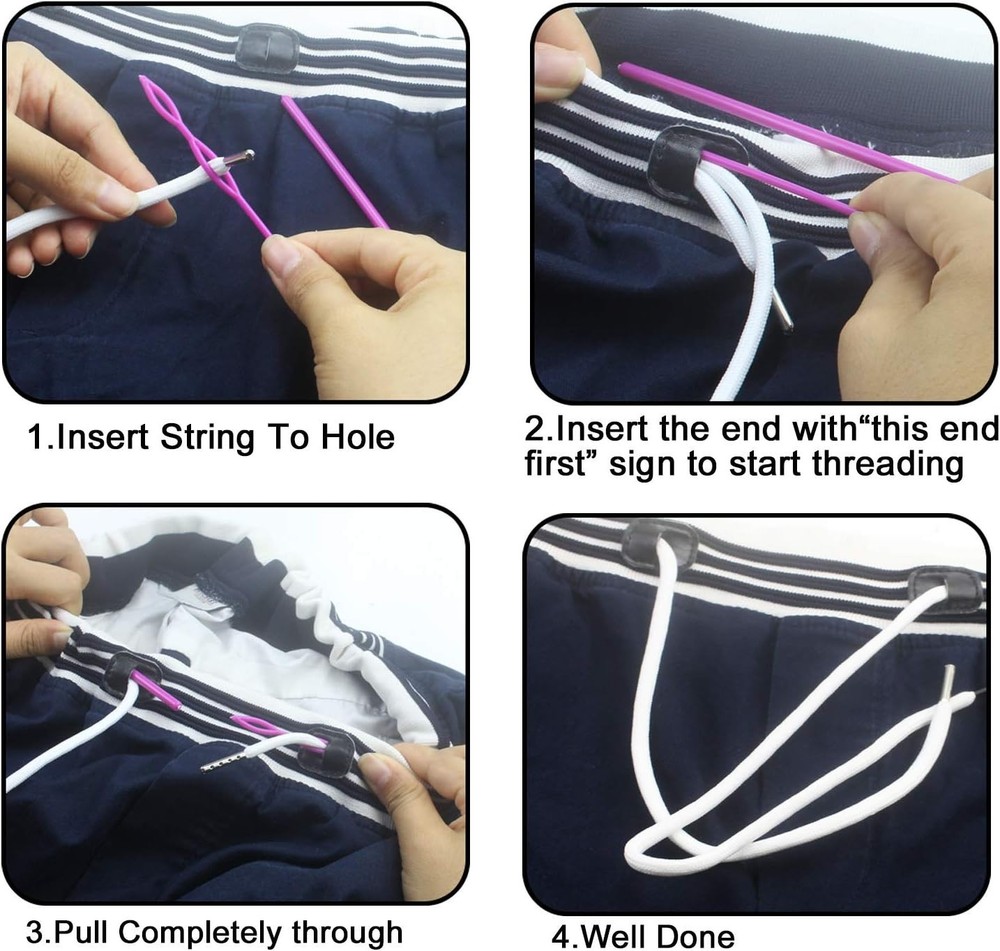 Versatile Drawstring Replacement Set with Threaders - Ideal for Pants and Coats