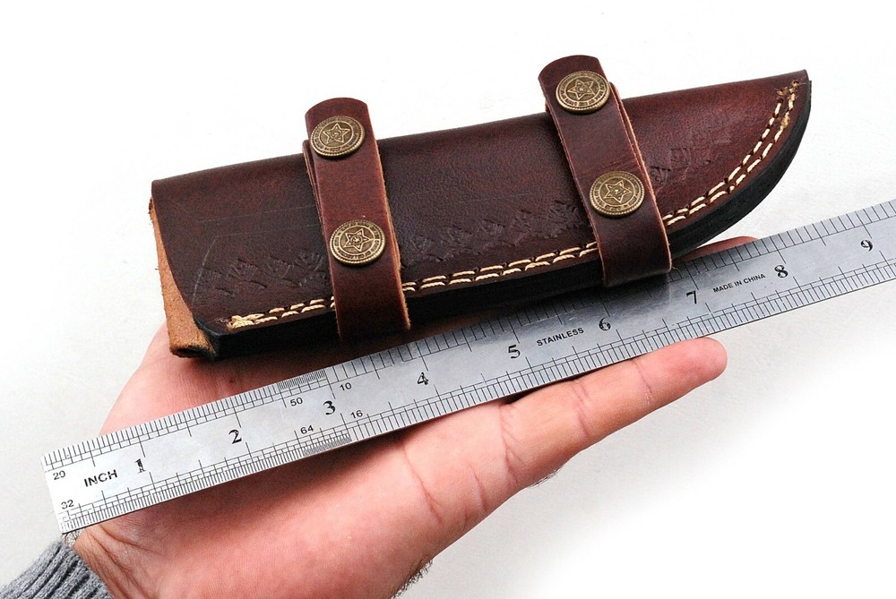 CUSTOM HAND MADE PURE LEATHER SHEATH FOR FIXED BLADE KNIFE AH 6