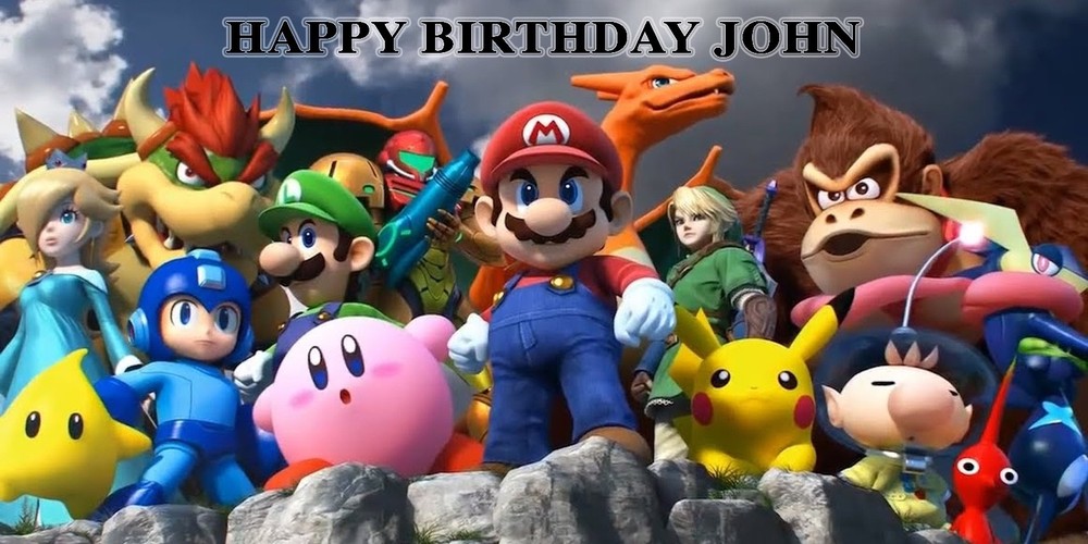 Birthday banner Personalized 6ft x 3 ft  Super Smash Bros