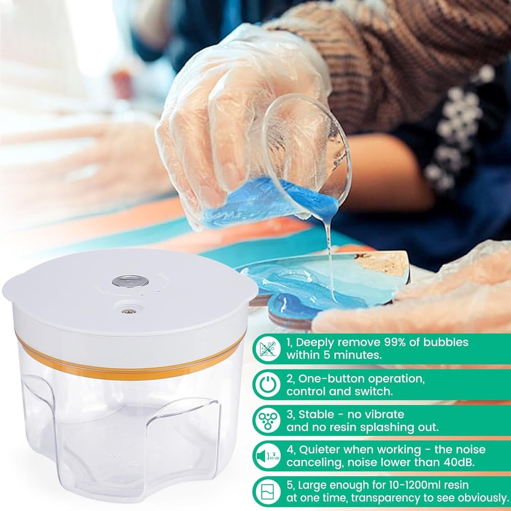 Resin Bubble Remover, Faster Remove Bubbles Within 5 Mins, Wide Vacuum...