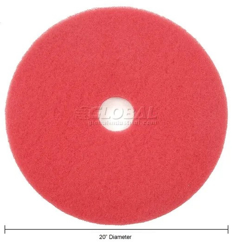 Global Industrial? 20" Buffing Pad, Red, 5 Per Case