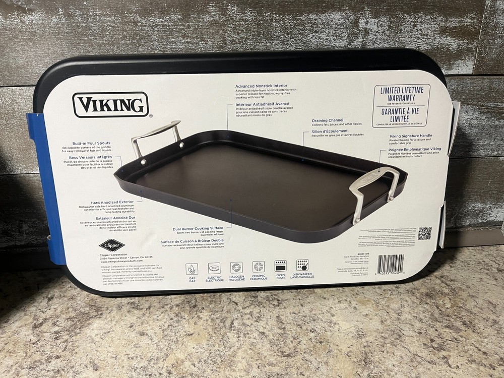 Viking Culinary Hard Anodized Nonstick Double Burner Griddle, Griddle