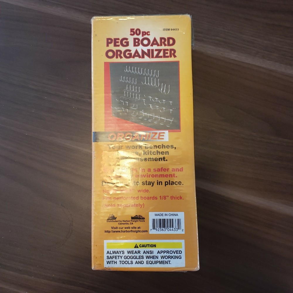 Pegboard Peg Board Organizer Kit 50pc Shop Wall Work Bench Garage Tool Hooks