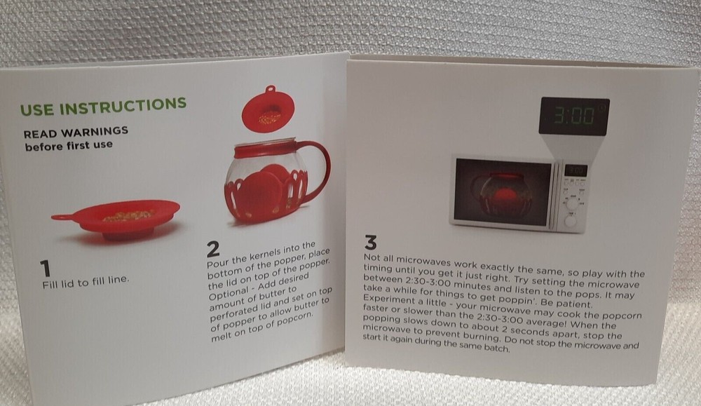 Ecolution Patented Micro-Pop Microwave Popcorn Popper with Temperature Safe...