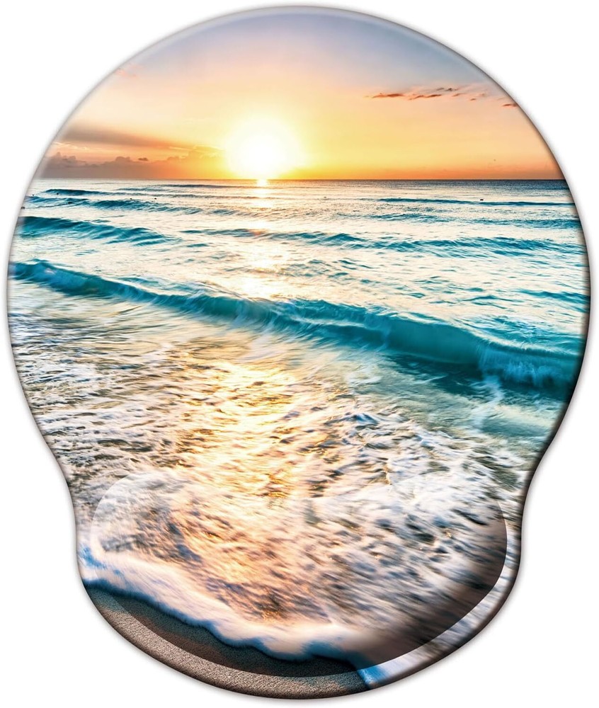 Mouse Pad with Wrist Support, Ergonomic Memory Foam O-beach