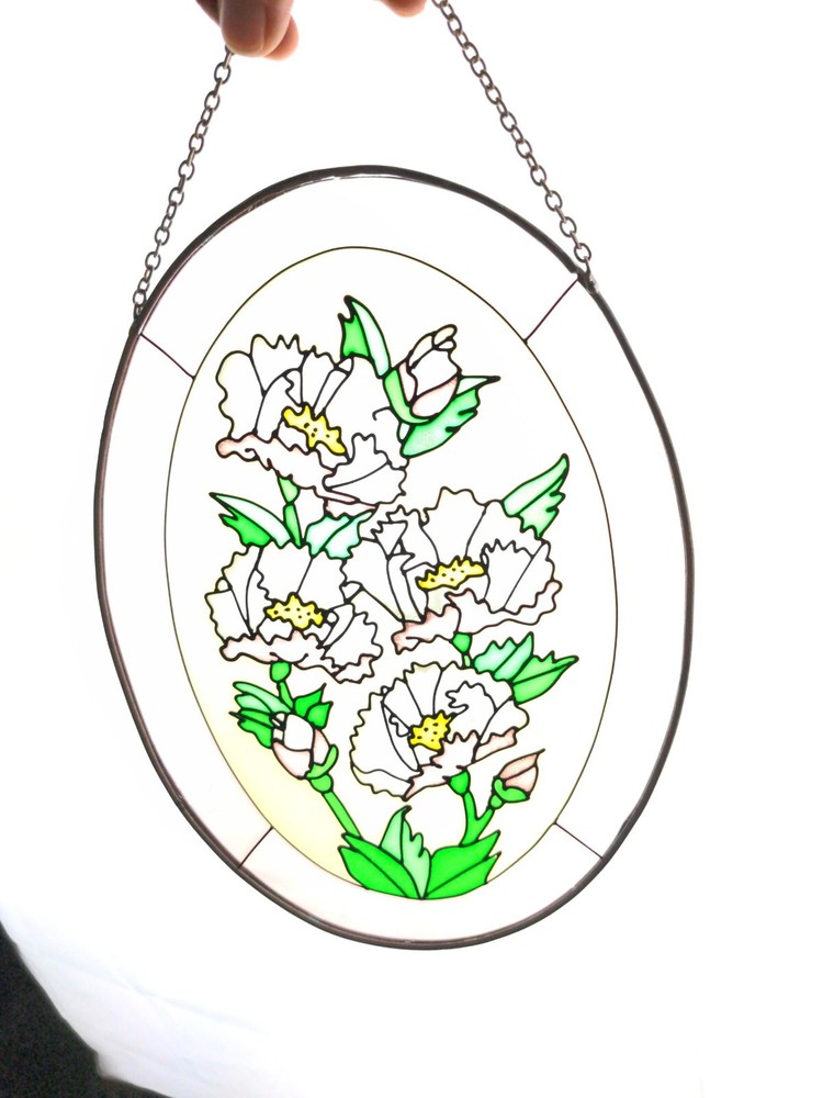 Suncatcher Oval Flowers 8.95" × 6.5"