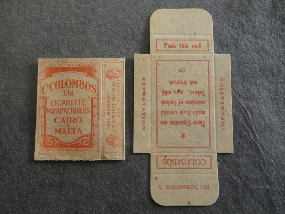 C.COLOMBOS OVERPRINT CIGARETTE PACKET