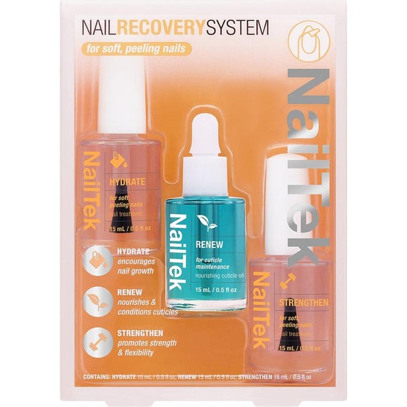 NAILTEK RESTORE DAMAGED NAILS KIT INTENSIVE THERAPY 2, FOUNDATION 2, RENEW .5oz