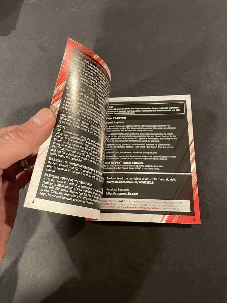wwe 2k15 ps3 Manual Only