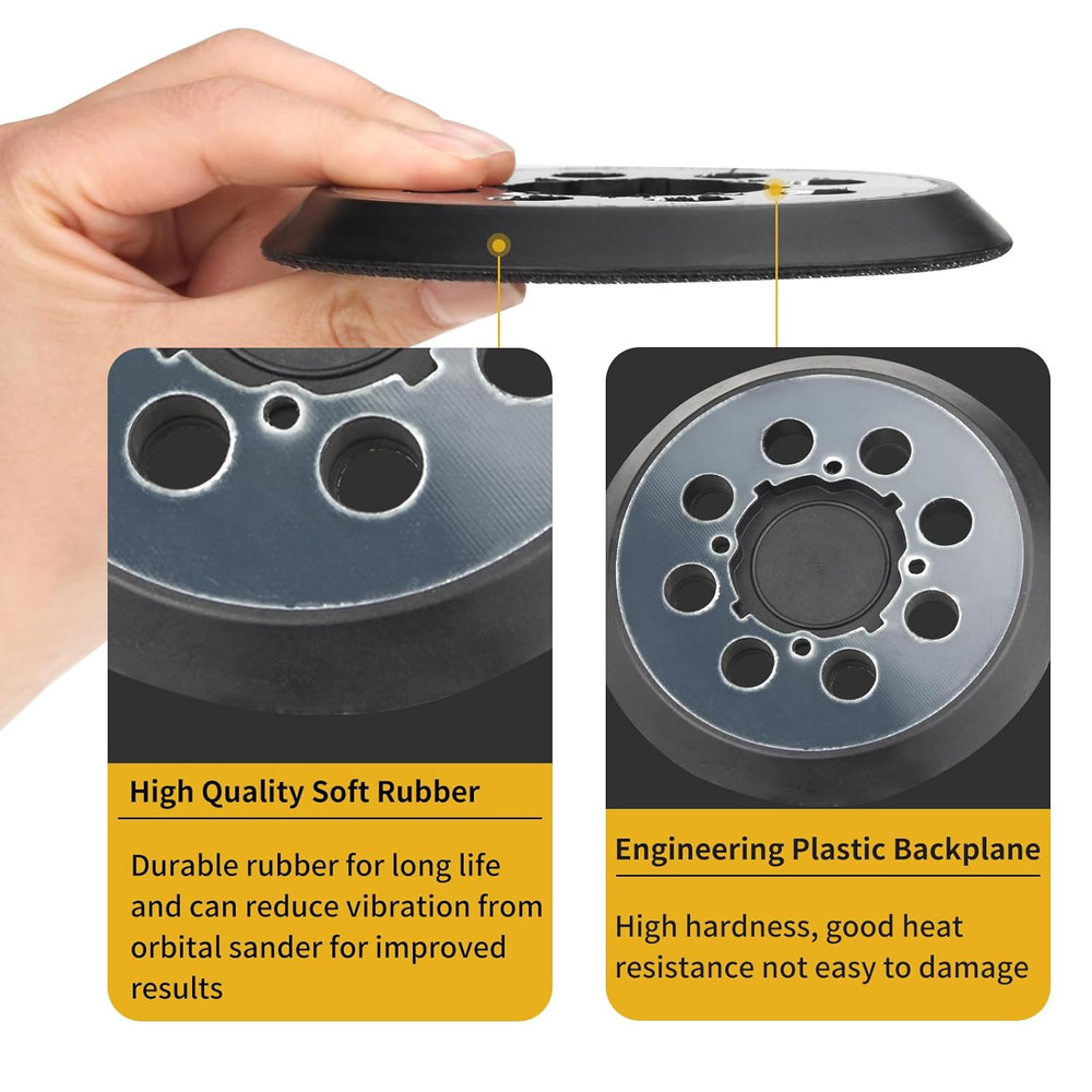 Sander Pad for Dewalt, 2 Pack 5" 8 Hole Hook and Loop Orbital Sander Pad Replace
